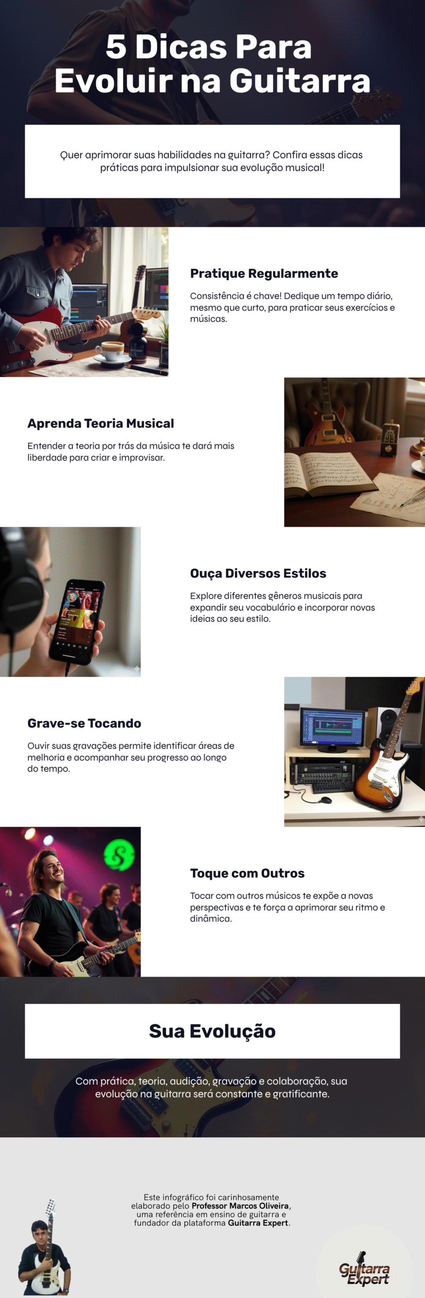 como evoluir na guitarra: 5 dicas